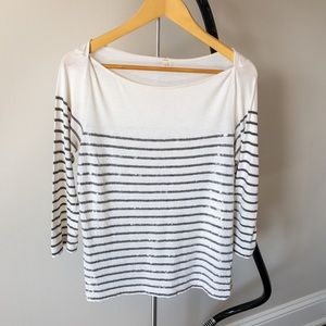 ⚓️ J Crew Boatneck Breton Clear Sequins Small
